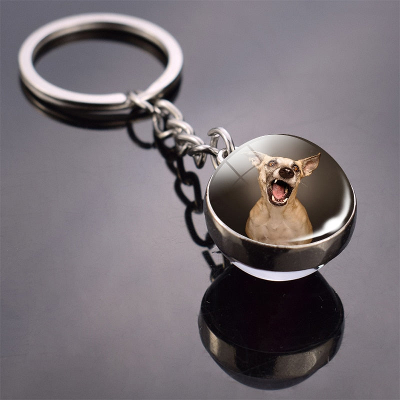 Peris Gems 6 Cute Animal Glass Ball Keychains | French Bulldog Labrador Keychains SHEIN Amazon Temu