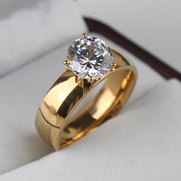 Peris Gems 6 CZ Diamond Love Engagement Rings for Women | Gold 6mm Light Zircon CZ Diamond Love Engagement Rings for Women | Gold 6mm Zircon SHEIN Amazon Temu