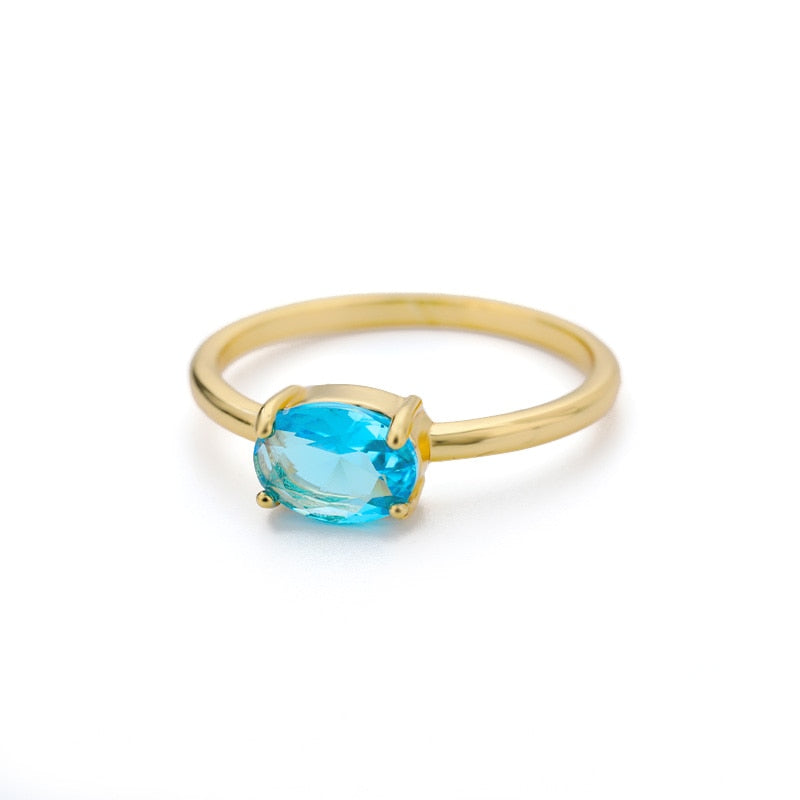 Peris Gems 6 / December / Gold Elegant Birthstone Rings - Stainless Steel 12 Birthstone Rings SHEIN Amazon Temu