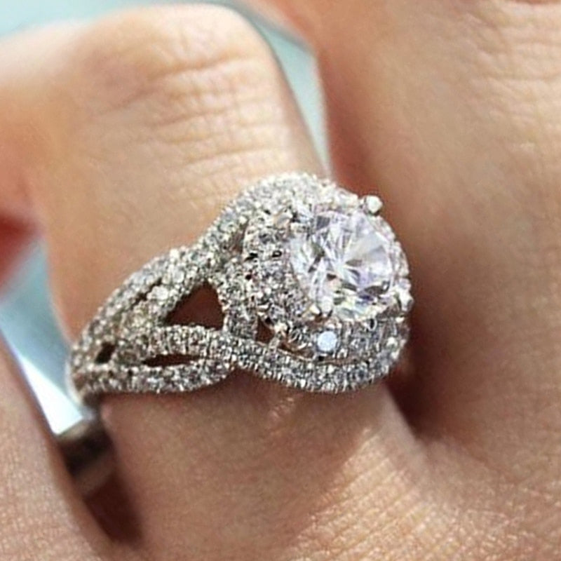 Peris Gems 6 / Elegant Engagement Luxurious Cubic Zirconia Rings for Women | Silver Diamond Ring SHEIN Amazon Temu