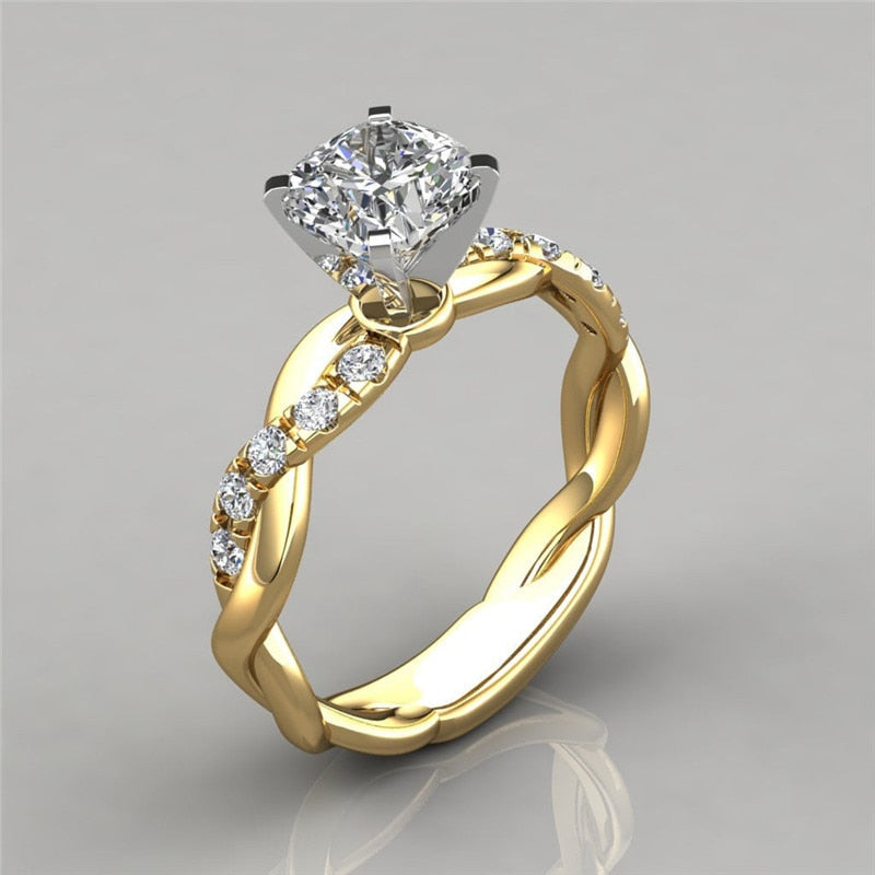 Peris Gems 6 / Engagement - Gold Two Tone X Shape Cross Dazzling CZ Rings - Female Engagement Jewelry SHEIN Amazon Temu