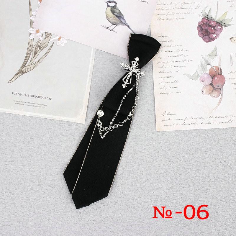 Peris Gems 6 Hand Made Black Ribbon Rhinestone Crystal Neckties - Unisex SHEIN Amazon Temu
