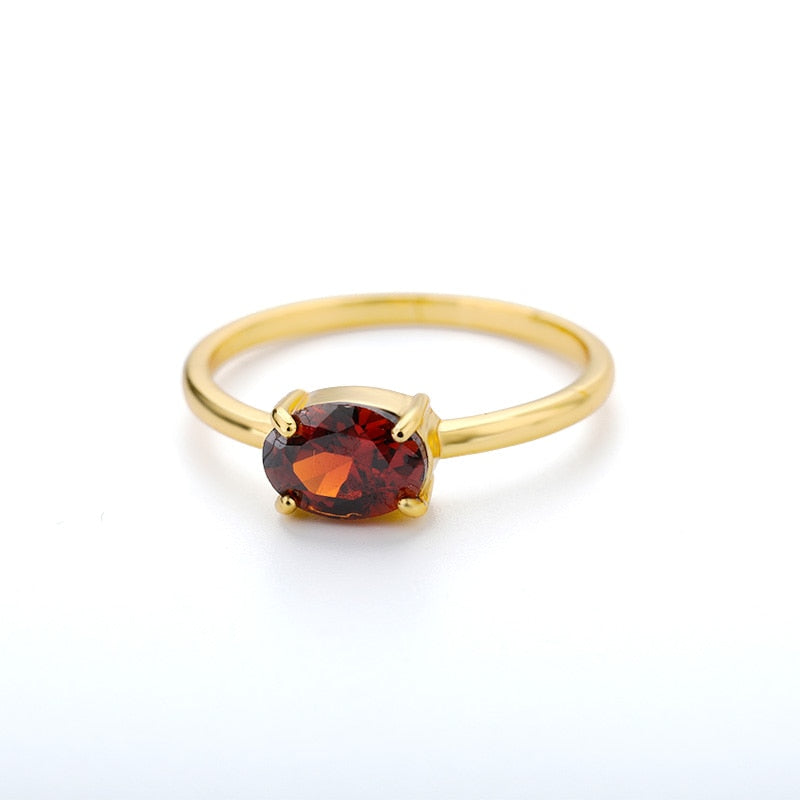 Peris Gems 6 / January / Gold Elegant Birthstone Rings - Stainless Steel 12 Birthstone Rings SHEIN Amazon Temu