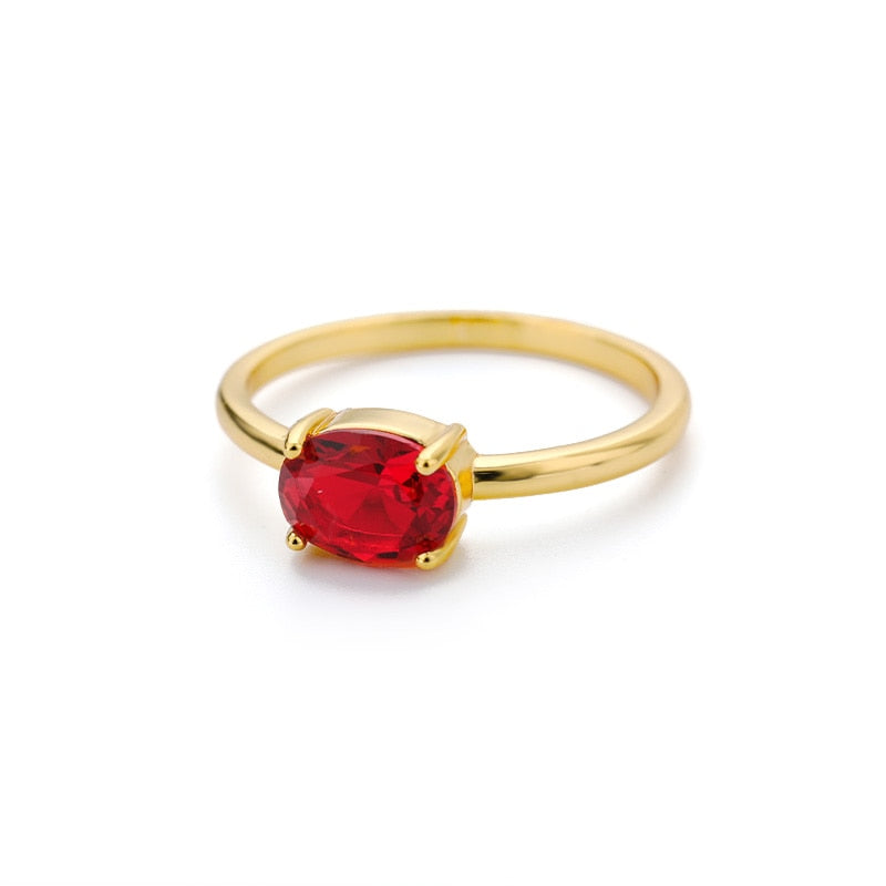 Peris Gems 6 / July / Gold Elegant Birthstone Rings - Stainless Steel 12 Birthstone Rings SHEIN Amazon Temu