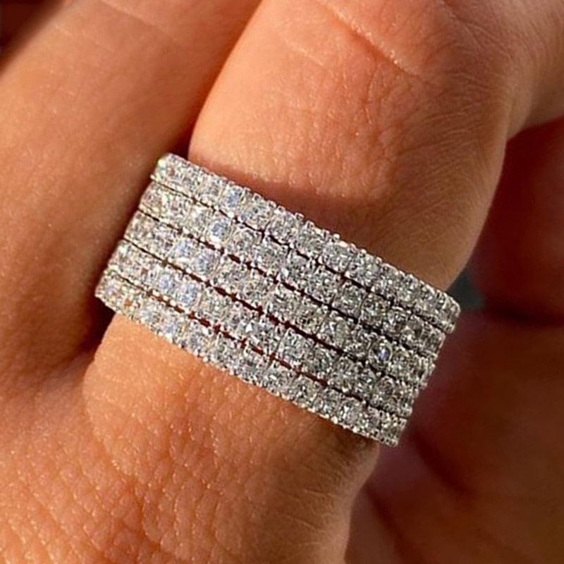 Peris Gems 6 / Multiple Style Luxurious Cubic Zirconia Rings for Women | Silver Diamond Ring SHEIN Amazon Temu