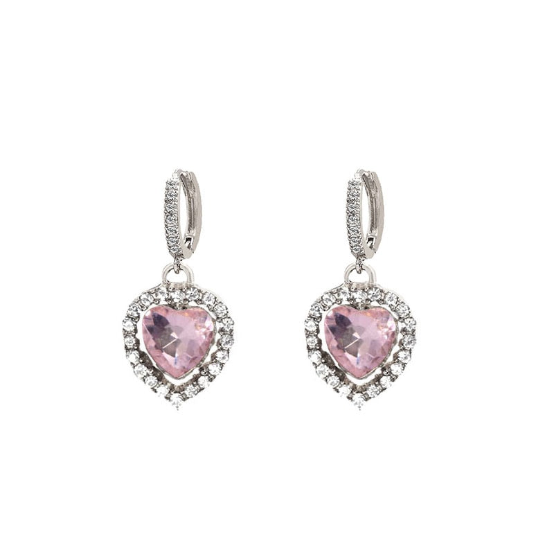 Peris Gems 6 Red Heart Shaped CZ Drop Earrings for Women | Red Diamond Earrings Red Heart Shaped CZ Drop Earrings for Women | Red Diamond SHEIN Amazon Temu