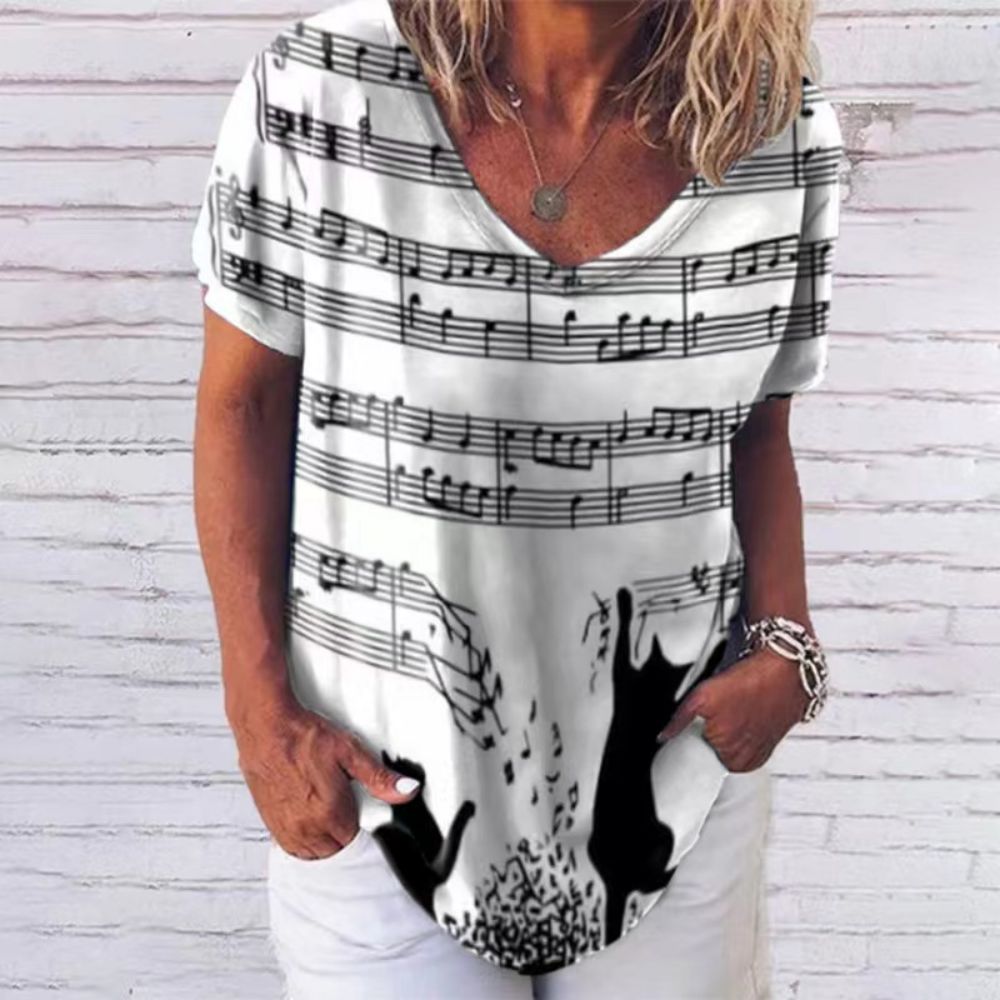 Peris Gems 6 / S Retro Cat T-Shirt for Women| V-Neck Oversized Shirts SHEIN Amazon Temu