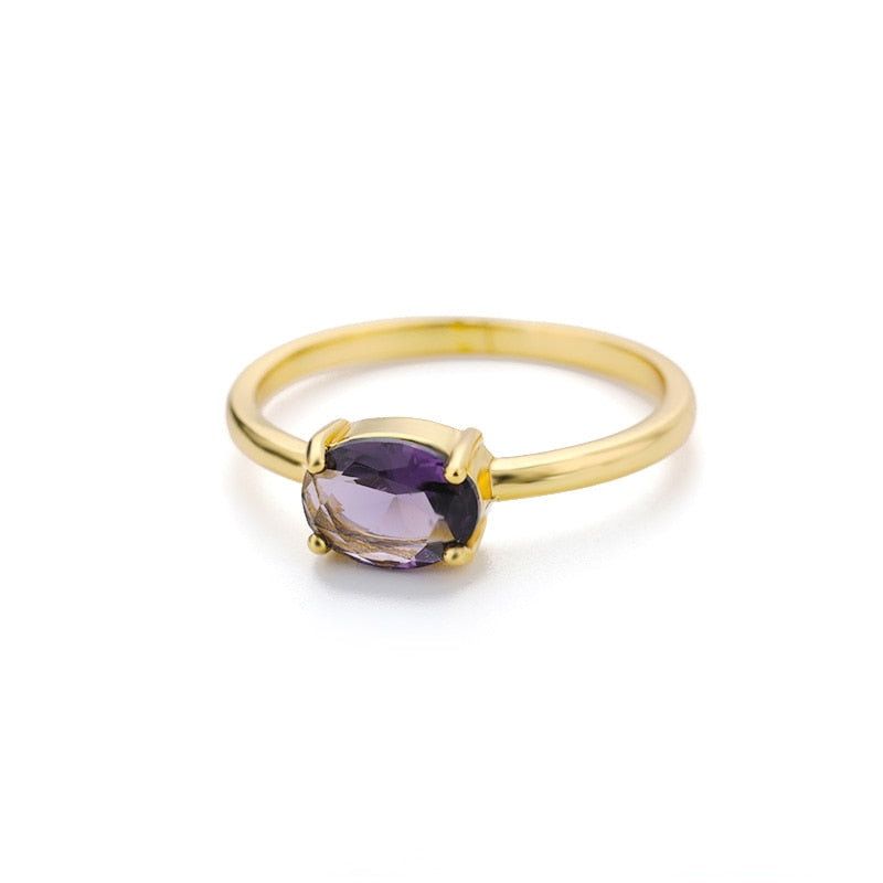 Peris Gems 6 / September / Gold Elegant Birthstone Rings - Stainless Steel 12 Birthstone Rings SHEIN Amazon Temu