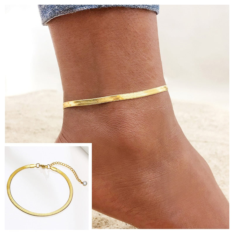 Peris Gems 6 Snake Chain Anklet for Women | Stainless Beach Ankle Bracelet for Women SHEIN Amazon Temu