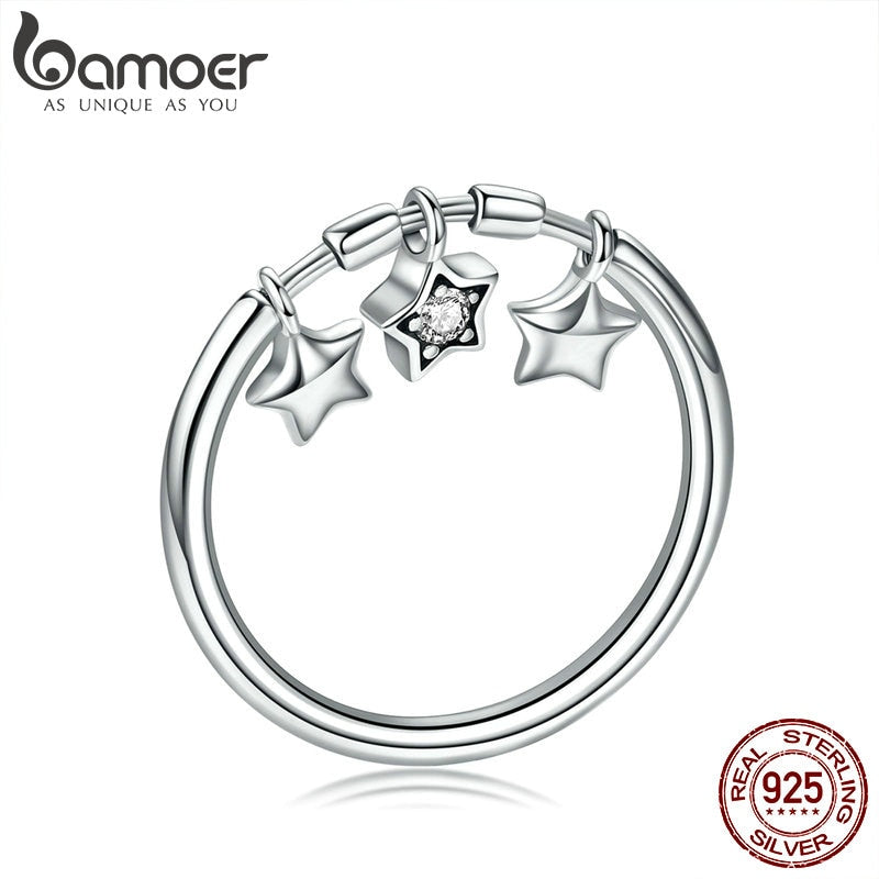 Peris Gems 6 Sparkling 925 Silver Dangling Star Ring Wedding Ring for Women Sparkling 925 Silver Dangling Star Ring Wedding Ring Women SHEIN Amazon Temu
