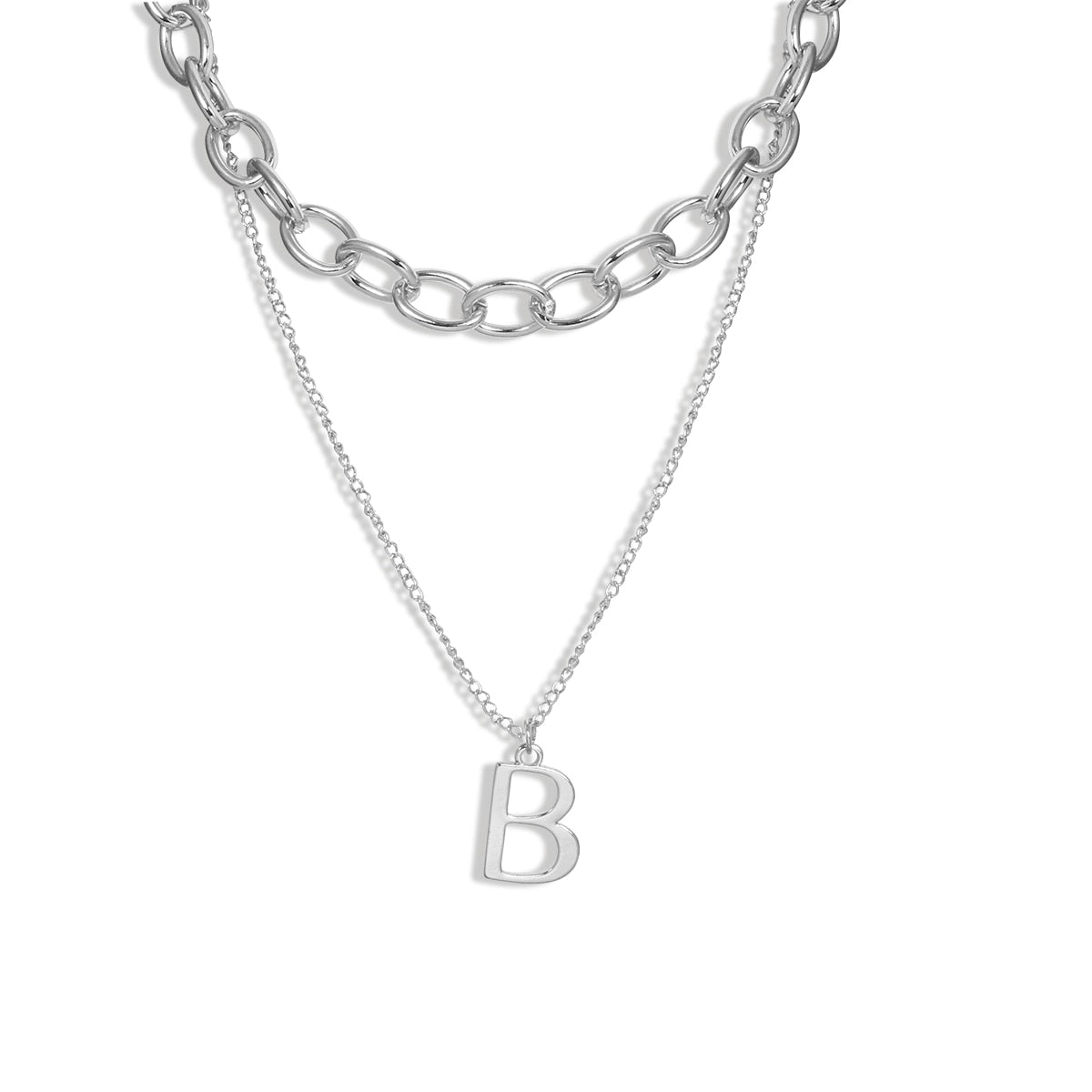 Peris Gems 6 Thick B Letter Choker Necklace for Women | Minimalist Chunky Chain Chunky Thick B Letter Choker Necklace for Women SHEIN Amazon Temu