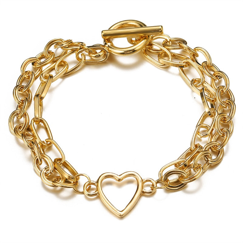 Peris Gems 6 Thick Chain-Link Bangle Bracelets for Women | 3pc Snake Chain SHEIN Amazon Temu
