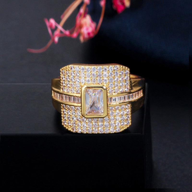 Peris Gems 6 / White Square Diamond Bridal Rings for Women | Gold Gem Rings SHEIN Amazon Temu