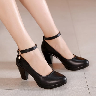 Peris Gems 6CM / 4 Round Toe Pump High Heel Shoes for Women | Black Leather Shoes Round Toe Pump High Heel Shoes for Women Black Leather Shoes SHEIN Amazon Temu