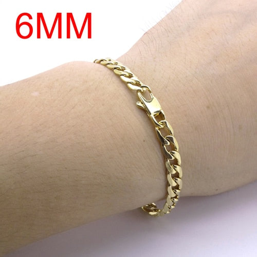 Peris Gems 6mm / 20.5cm Gold Stainless Steel Bracelet Unisex | Cuban Link Curb Bracelets Gold Stainless Steel Bracelet Unisex | Cuban Link Bracelets SHEIN Amazon Temu