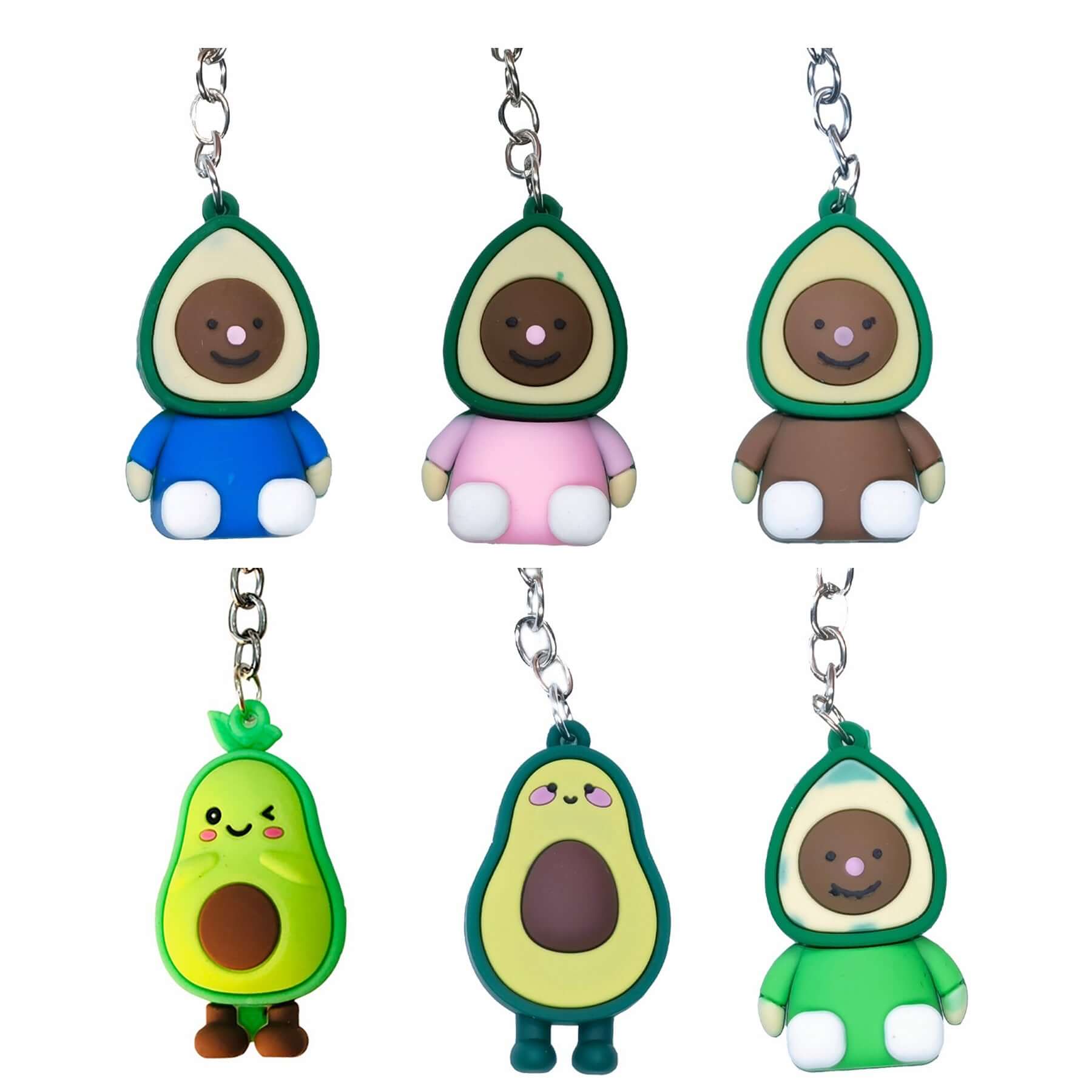 Peris Gems 6PCS Avocado Keychains | Cute Smiling Heart Avocado Avocado Keychains | Cute Smiling Heart Avocado Keyring SHEIN Amazon Temu