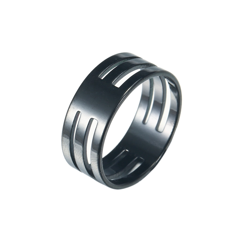 Peris Gems 7 / 8mm Wide - Black Skyrim Style Stainless Steel Rings - Men Women Casual Jewelry Rings SHEIN Amazon Temu
