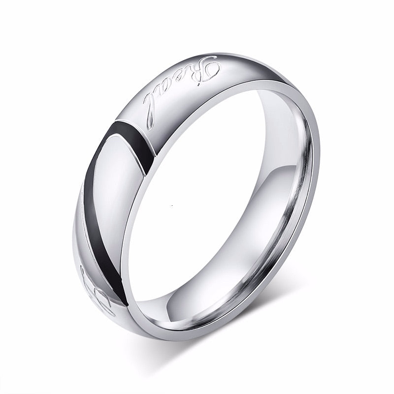 Peris Gems 7 / B Heart Rings for Couples | Stainless Steel CZ Stone Rings SHEIN Amazon Temu