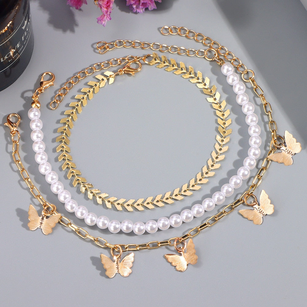 Peris Gems 7 Boho 3pc Cuban Chain Silver Anklets for Women SHEIN Amazon Temu