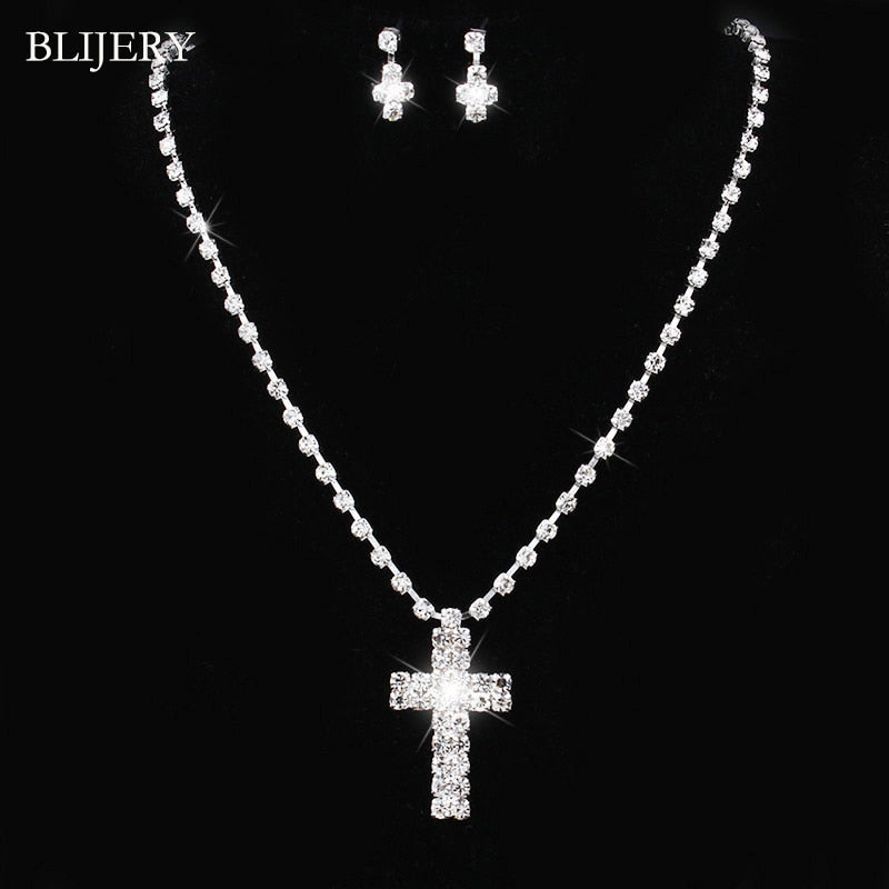 Peris Gems 7 Bridesmaid Bridal Jewelry Set | Silver Diamond Necklace and Earrings Set for Women Bridesmaid Bridal Jewelry Set | Silver Diamond SHEIN Amazon Temu