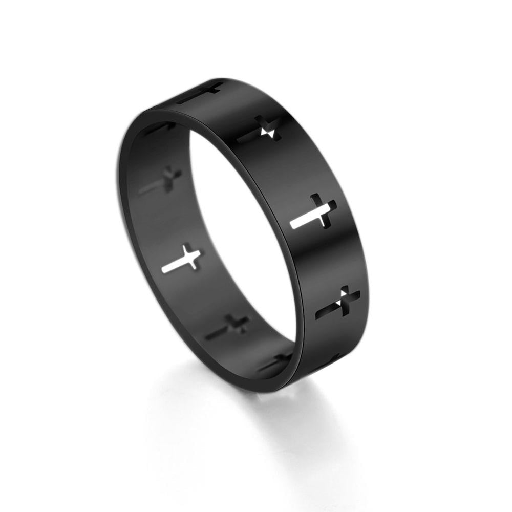 Peris Gems 7 / Cross - Black Skyrim Style Stainless Steel Rings - Men Women Casual Jewelry Rings SHEIN Amazon Temu