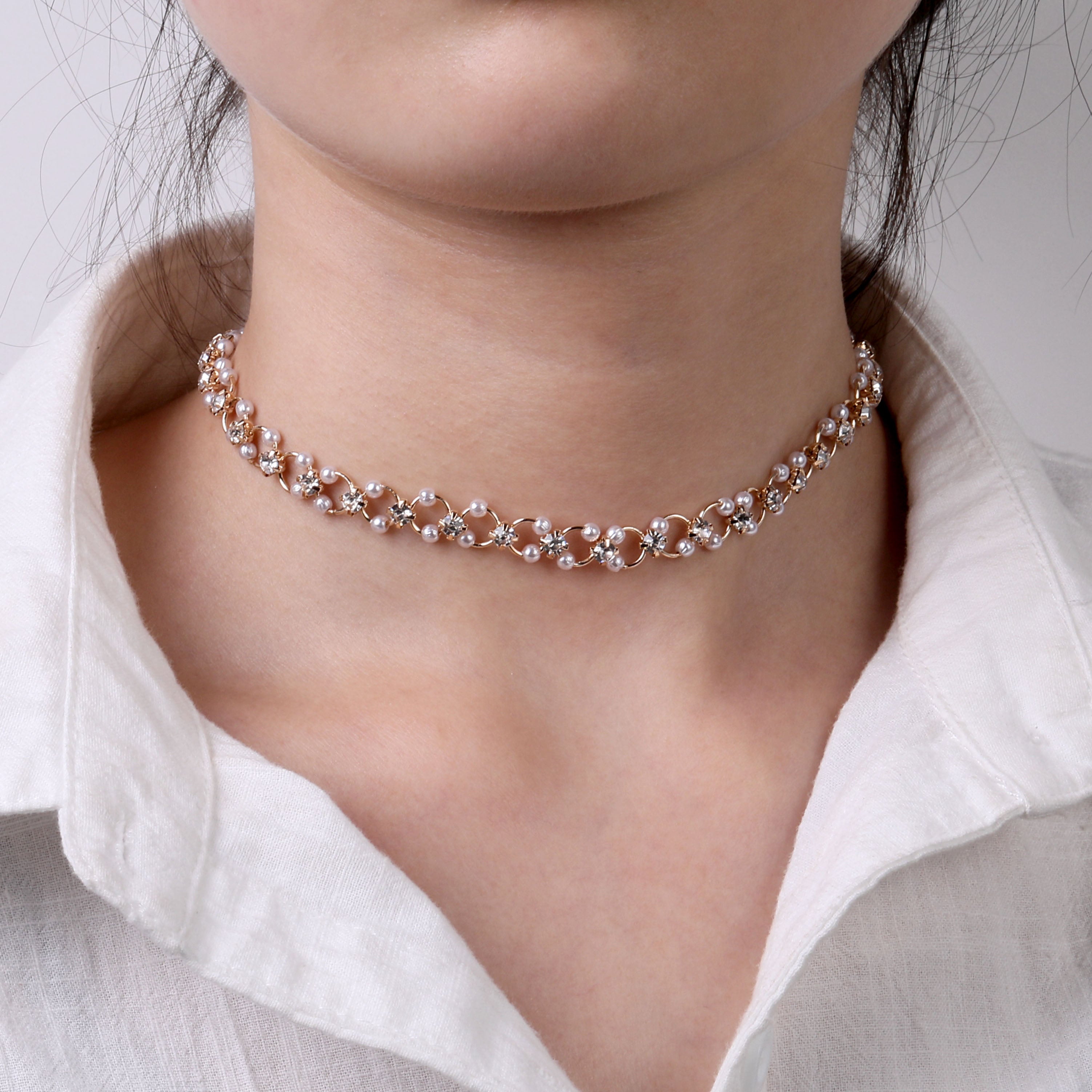 Peris Gems 7 Dainty Pearl Flower Choker Necklace for Women | Gold Pearl Necklaces Dainty Pearl Flower Choker Necklace for Women Gold Necklaces SHEIN Amazon Temu