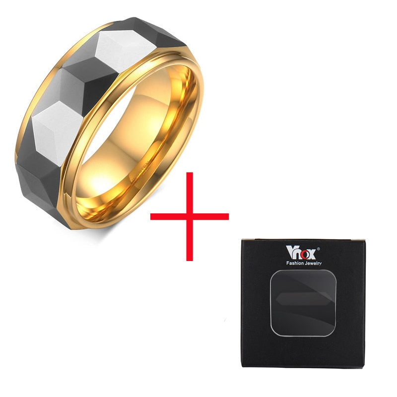 Peris Gems 7 Gold Tungsten 8mm Wide Ring | 100% Tungsten Rings SHEIN Amazon Temu