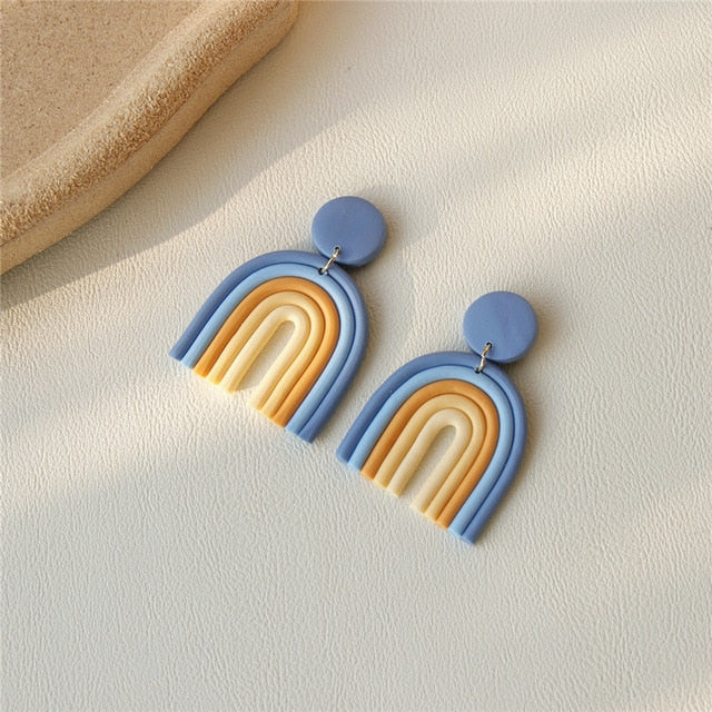 Peris Gems 7 Gradient Clay Tassel Earrings for Women | Stud Drop Earrings SHEIN Amazon Temu