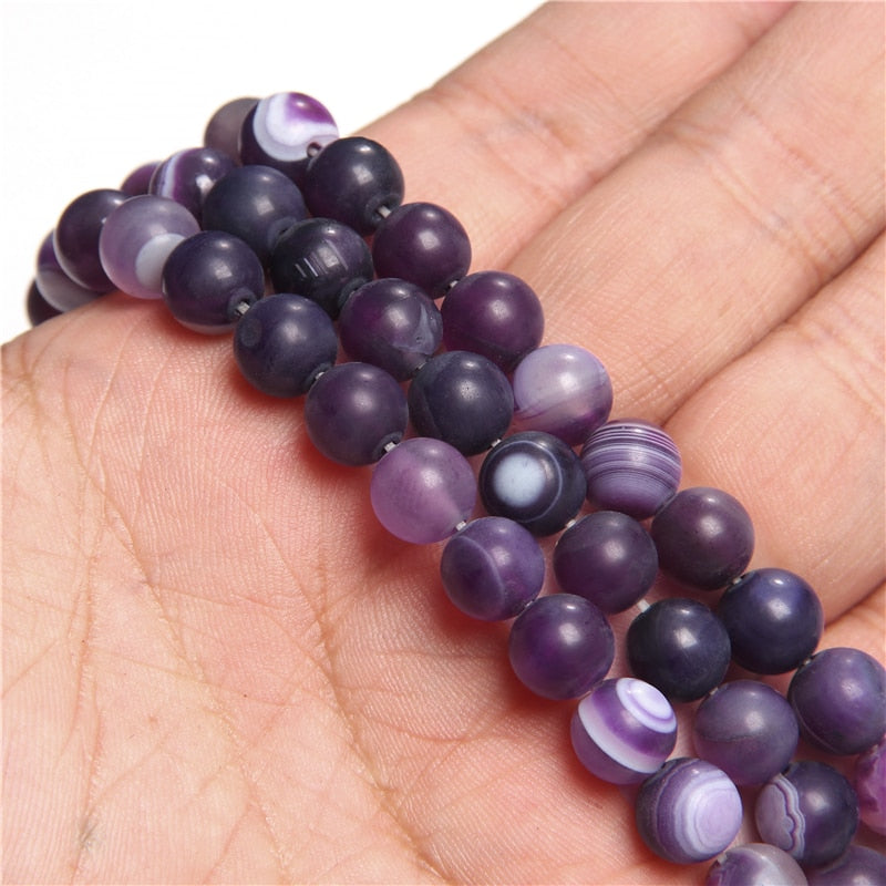 Peris Gems 7 Matte Purple / 6mm(approx 62pcs) Polished Matte Natural Stone 8 10 MM Agate Spacer Beads for DIY Jewelry Polished Matte Natural Stone 8 10 MM Agate Spacer Beads SHEIN Amazon Temu