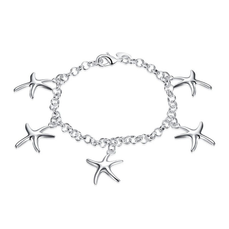 Peris Gems 7 Polished Silver Beads Bracelet for Women | Fashion Charm Bracelet Polished Silver Beads Bracelet for Women | Charm Bracelet SHEIN Amazon Temu