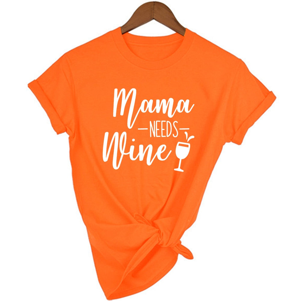 Peris Gems 7 / S Mama Needs Wine Letter Print T Shirt for Women | Short Sleeve Wine Lover Tee Mama Needs Wine Letter Print T Shirt for Women | Wine Lover SHEIN Amazon Temu