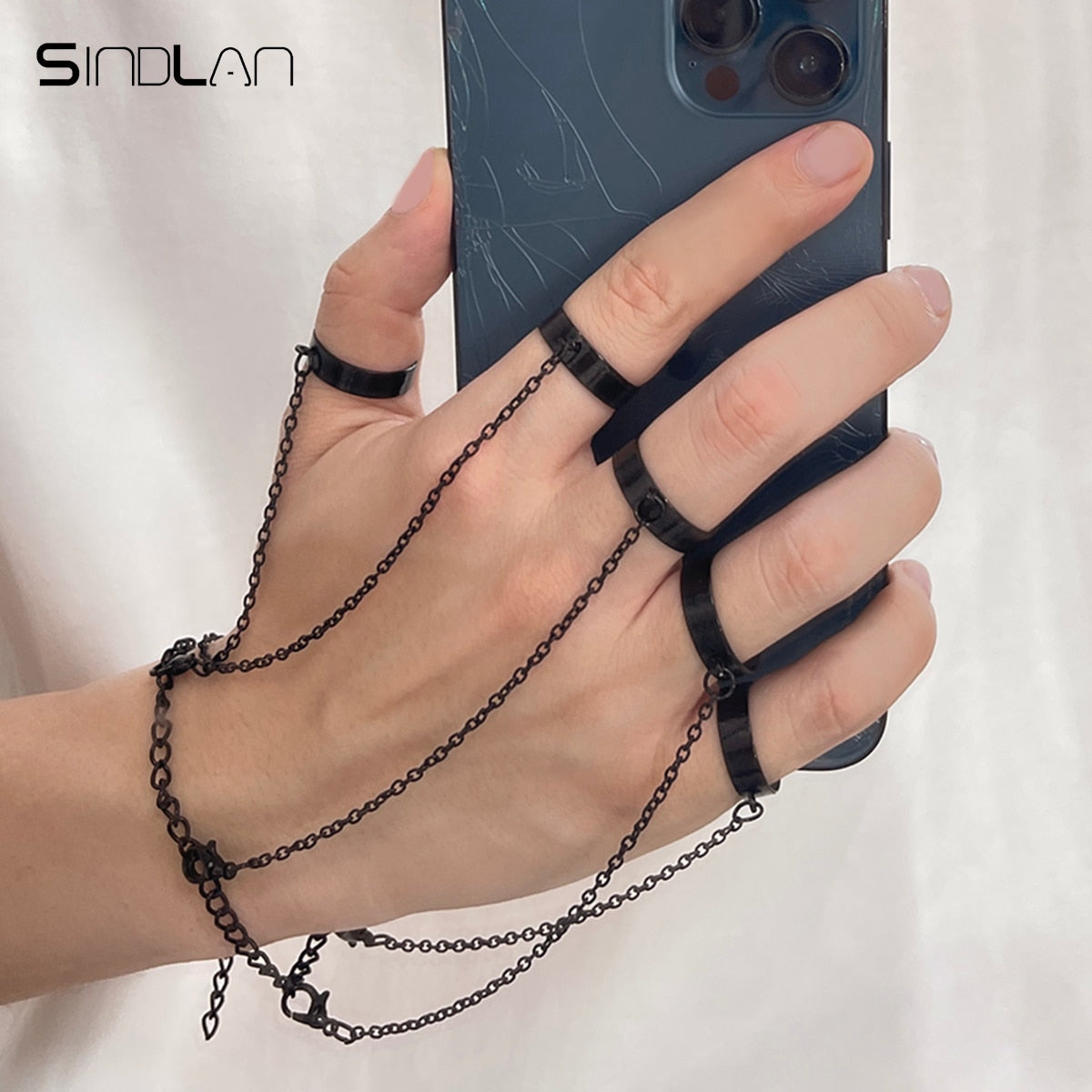 Peris Gems 7 Silver Chain Wrist Emo Bracelets with Rings Unisex SHEIN Amazon Temu
