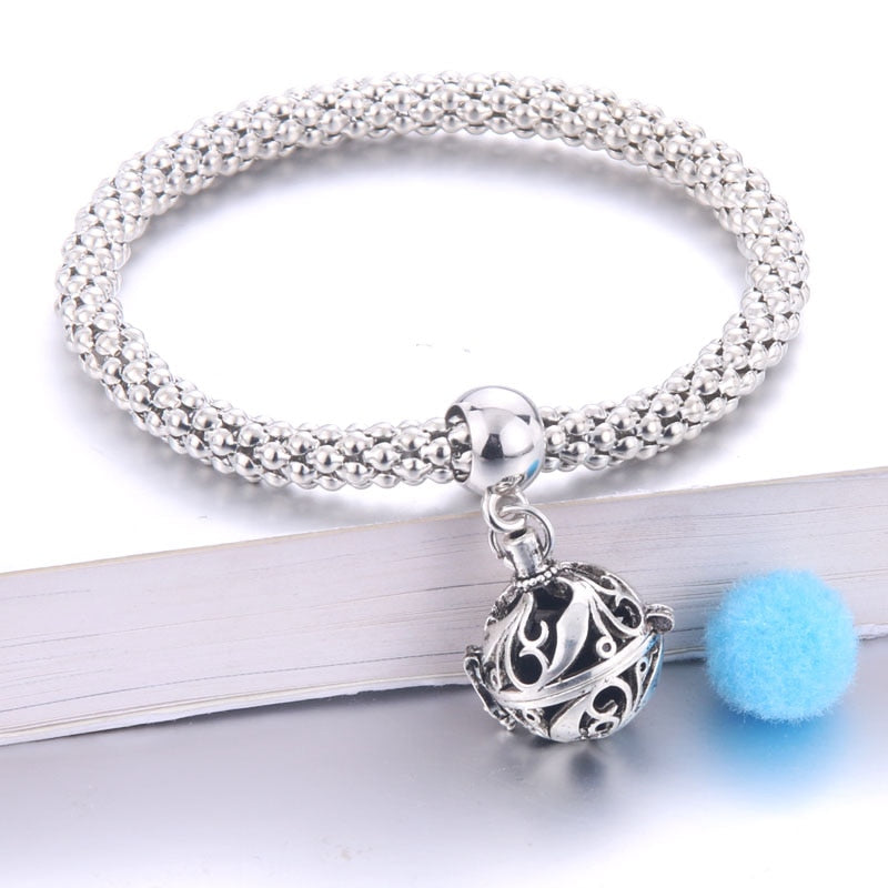 Peris Gems 7 Silver Oil Diffuser Flower Bracelets Unisex | Aromatherapy Lockets Bracelets Silver Oil Diffuser Flower Bracelets Unisex | Aromatherapy SHEIN Amazon Temu