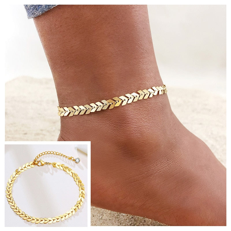 Peris Gems 7 Snake Chain Anklet for Women | Stainless Beach Ankle Bracelet for Women SHEIN Amazon Temu