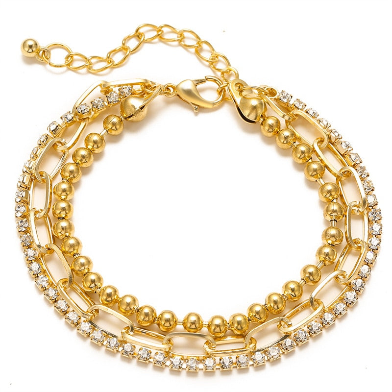 Peris Gems 7 Thick Chain-Link Bangle Bracelets for Women | 3pc Snake Chain SHEIN Amazon Temu