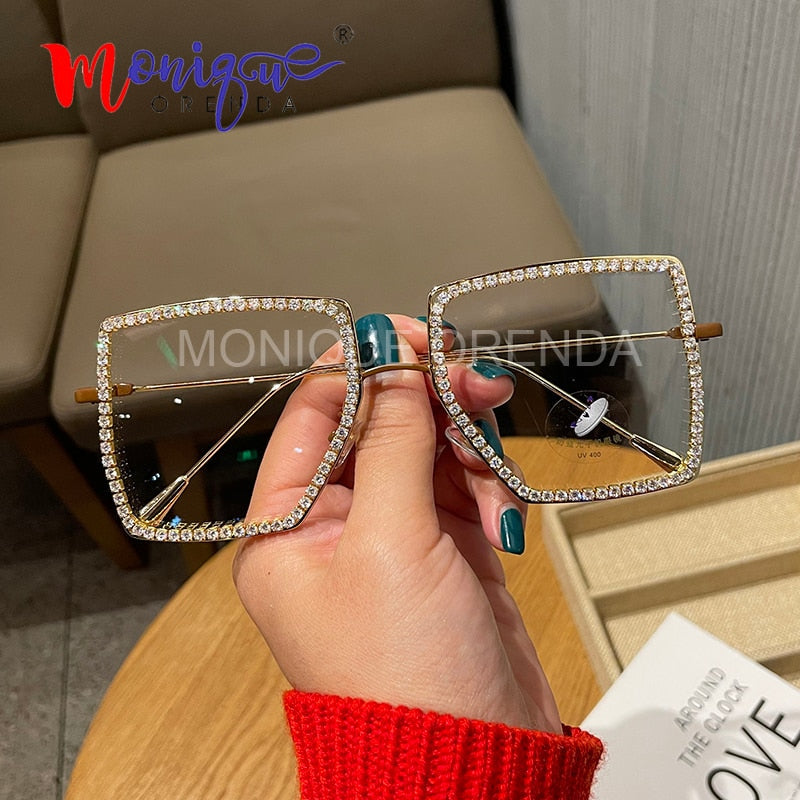 Peris Gems 74439 coffee Diamond Embezzled Clear Lens Optical Glasses Unisex SHEIN Amazon Temu
