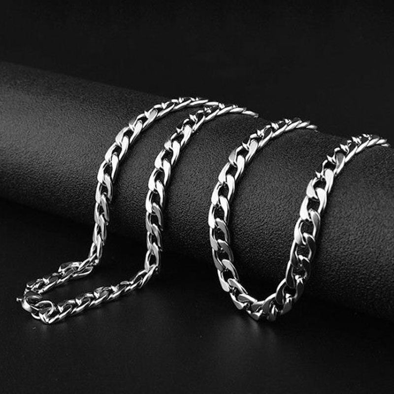 Peris Gems 7mm wide / 50cm Stainless Steel Cuban Chain Necklace - Long Hip Hop Jewelry for Women Men SHEIN Amazon Temu