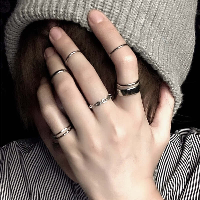 Peris Gems 7PCS Sliver Metal 2pc-7pc Silver and Gold Rings Collection for Women Silver and Gold Metal Rings for Women | 2-7pc SHEIN Amazon Temu