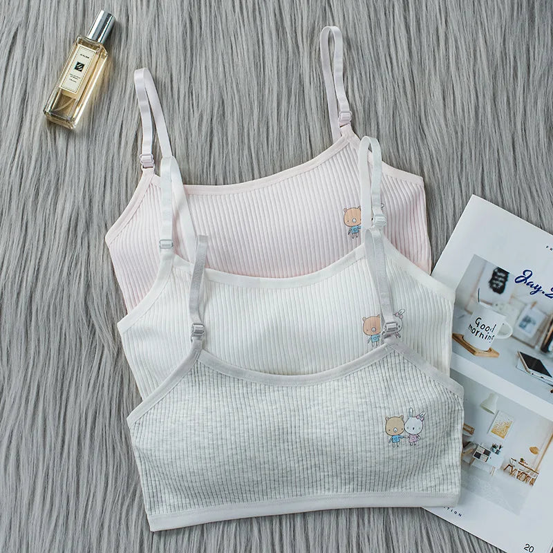Peris Gems 8-16 Years Kids Bras Young Girls Underwear Teenage Training Bras Women Cotton Kids Cute Brassiere Tube Tops Girl&
