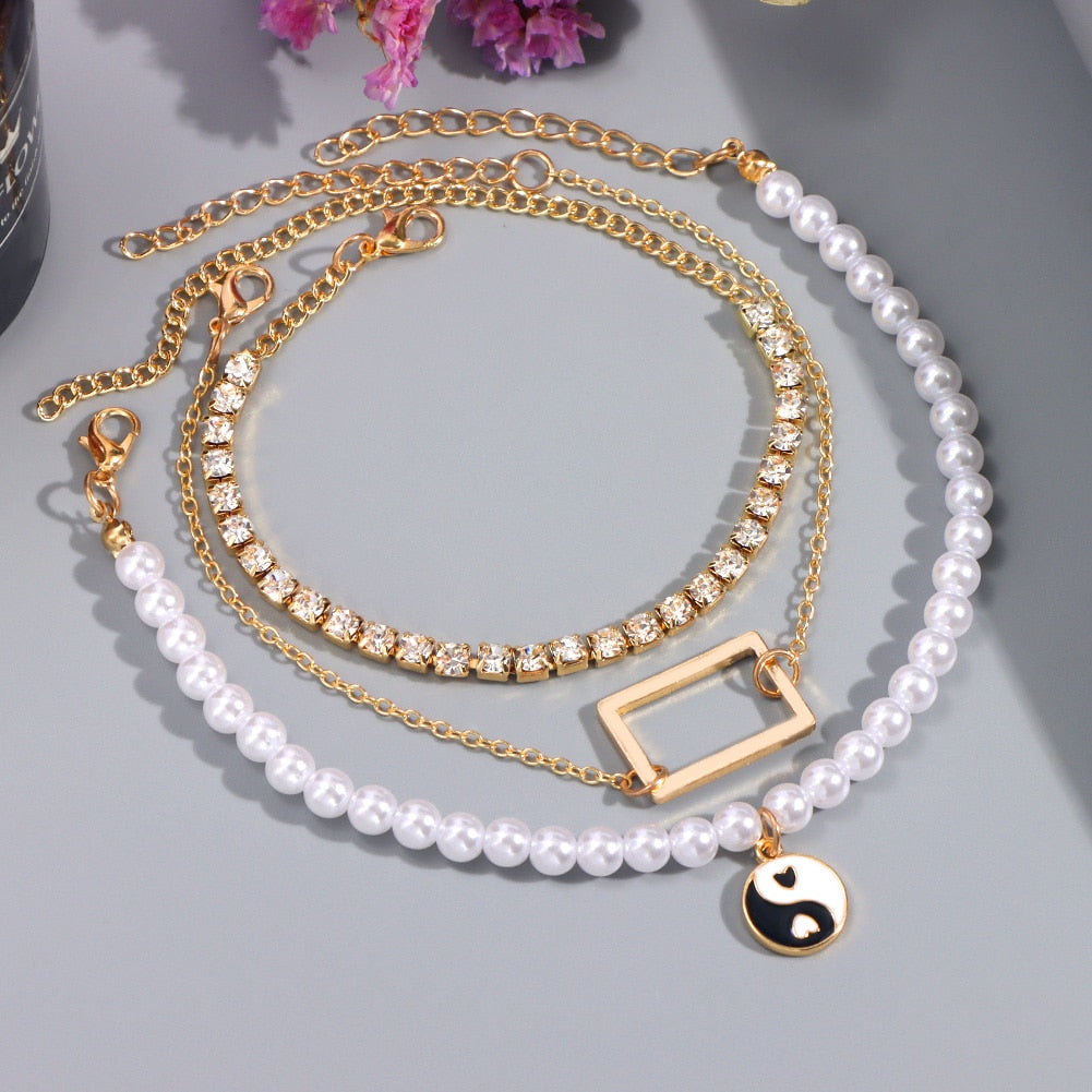 Peris Gems 8 Boho 3pc Cuban Chain Silver Anklets for Women SHEIN Amazon Temu