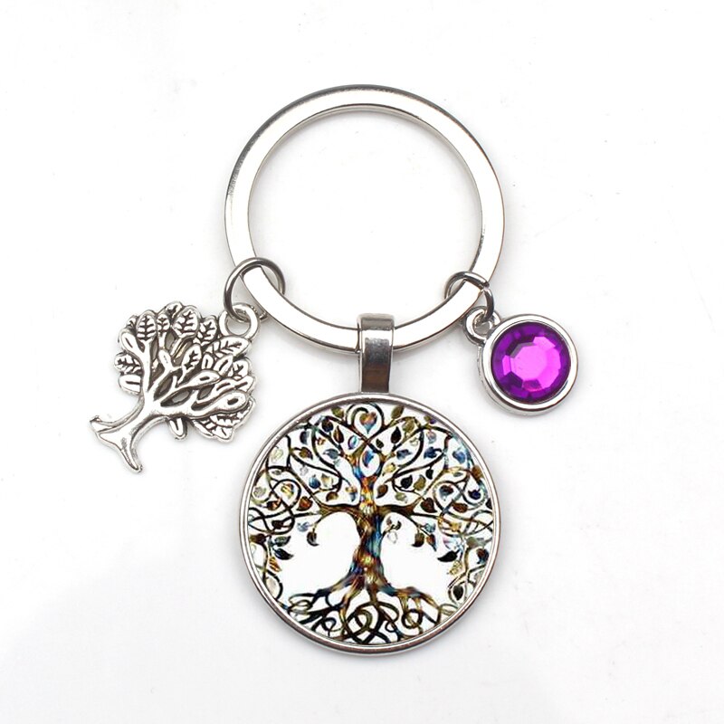 Peris Gems 8 Crystal Stone Tree of Life Statement Keychains | Glass Pendant Keychain Crystal Stone Tree of Life Statement Keychain Glass Keychain SHEIN Amazon Temu