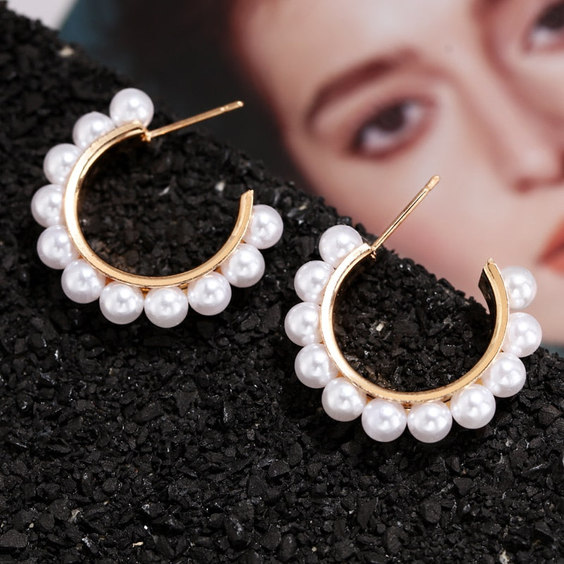 Peris Gems 8 Geometric Gold Pearl Stud Earrings for Women | Gold Bohemian Wedding Earrings SHEIN Amazon Temu