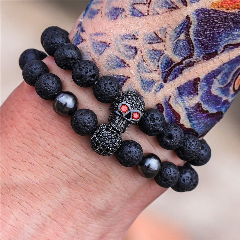 Peris Gems 8 Micro Pave CZ 8mm Disco Ball Bracelet Unisex | 3pc Black Bracelet Charm Set SHEIN Amazon Temu