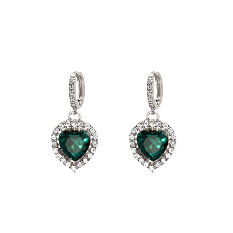 Peris Gems 8 Red Heart Shaped CZ Drop Earrings for Women | Red Diamond Earrings Red Heart Shaped CZ Drop Earrings for Women | Red Diamond SHEIN Amazon Temu