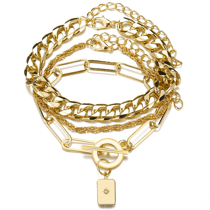 Peris Gems 8 Thick Chain-Link Bangle Bracelets for Women | 3pc Snake Chain SHEIN Amazon Temu