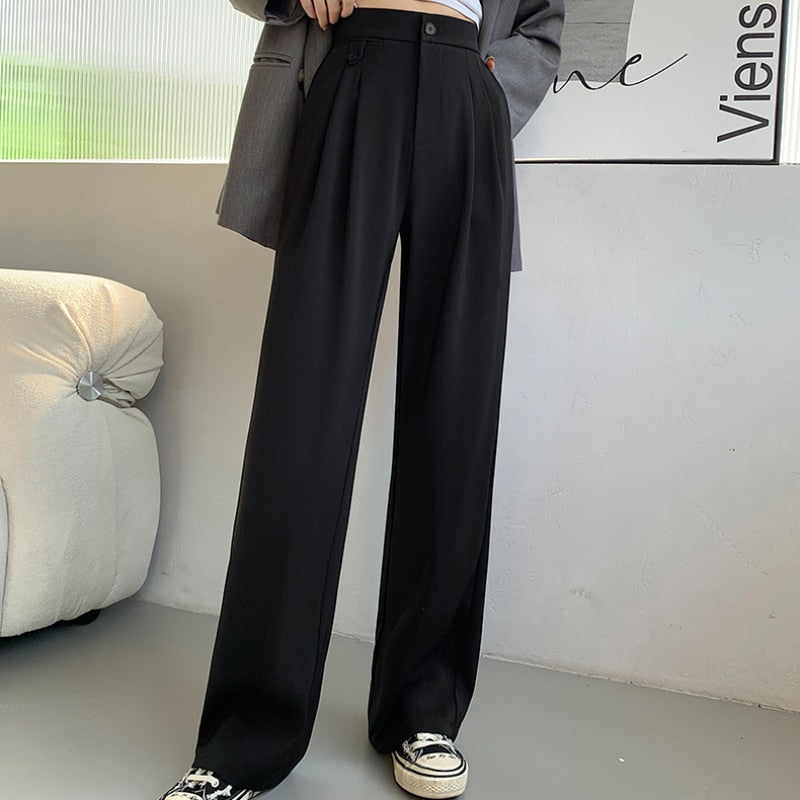 Peris Gems 8032 black regular / XS Casual High Waist Wide Leg Long Pants for Women | Loose Pants Casual High Waist Wide Leg Long Pants for Women | Loose Pant SHEIN Amazon Temu