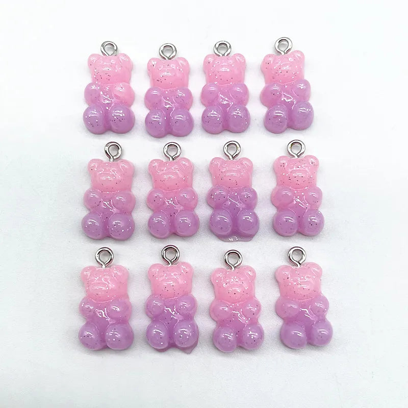 Peris Gems 88 10Pcs Candy Bear Pendant Charms for Necklace Bracelet Earrings Jewelry Making Diy Findings Resin Bears Christmas Making SHEIN Amazon Temu