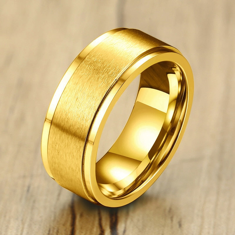 Peris Gems 8mm Gold / 7 Smooth Stainless-Steel Silver Spinner Ring Unisex SHEIN Amazon Temu