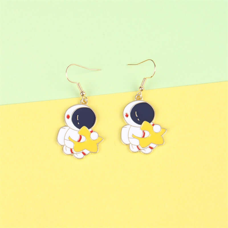 Peris Gems 9 Astronaut Star Stud Ear Clip Earrings for Women | Space Astronaut Gold Stud Earrings for Women SHEIN Amazon Temu
