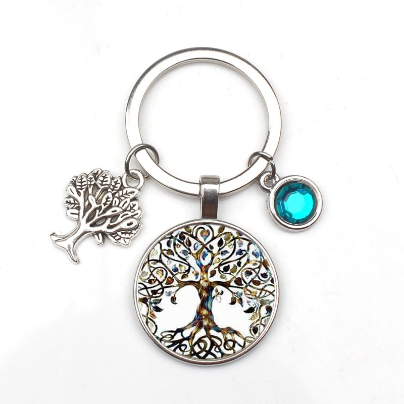Peris Gems 9 Crystal Stone Tree of Life Statement Keychains | Glass Pendant Keychain Crystal Stone Tree of Life Statement Keychain Glass Keychain SHEIN Amazon Temu